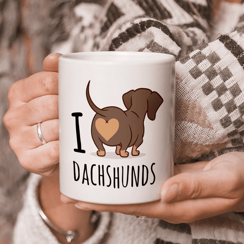Dog Mugs, Dachshund Dog Mugs, Gifts For Dog Lover, I Love Dachshunds Mug - Spreadstores