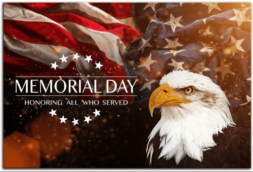 Eagle American Flag Canvas Memorial Day Honoring All Who Served Matte Canvas - Spreadstores