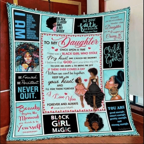 Daughter Quilt, Gifts For Daughter, To My Daughter, Once Upon A Time Black Girl Quilt Blanket - Spreadstores