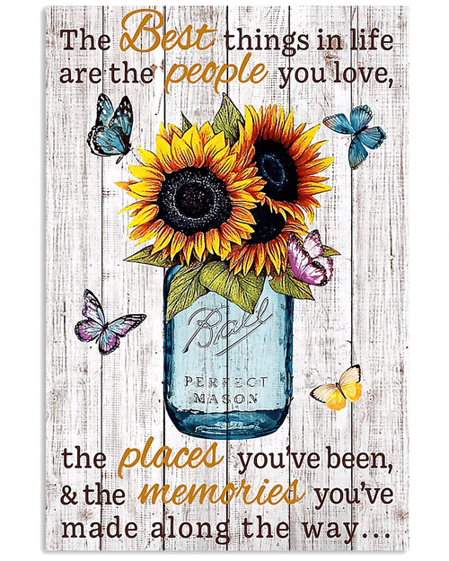 Flowers And Butterflies Wall Art The Best Things In Life Are The People You Love, The Places You've Been Matte Canvas - Spreadstores