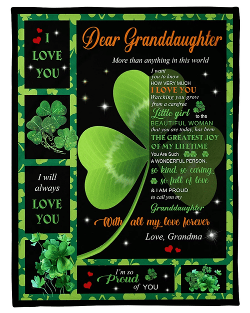 Dear Granddaughter More Than Anything In This World I Ant To Know How Very Much Patrick’s Day Gifts Fleece Blanket - Spreadstores