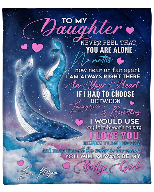 Daughter Blanket, To My Daughter Never Feel That You Are Alone Dolphin Fleece Blanket - Spreadstores