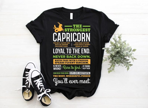 Funny Capricorn Shirt, Capricorn Zodiac Sign, The Strongest Capricorn Unisex T-Shirt - Spreadstores
