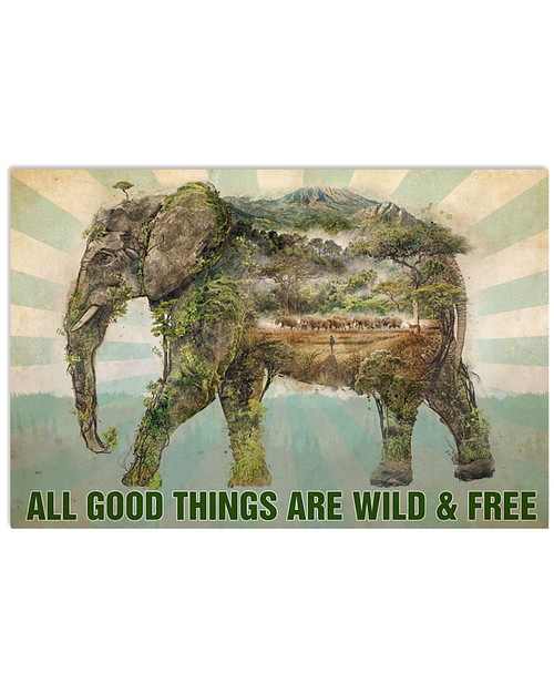 Elephant All Good Things Matte Canvas, Gift For Elephant Lovers, Elephant Wall Art - Spreadstores