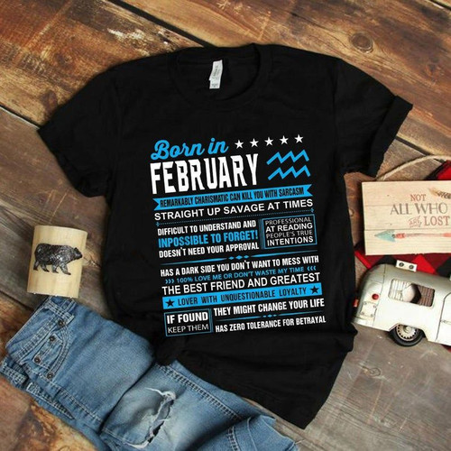 Funny Aquarius Shirt, Aquarius Zodiac Sign, Astrology Birthday Shirt, Born In February Unisex T-Shirt - Spreadstores