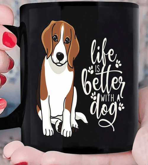 Dog Mugs, Beagle Dog Mugs, Gifts For Dog Lover, Life Is Better With A Dog Funny Dog Mug - Spreadstores