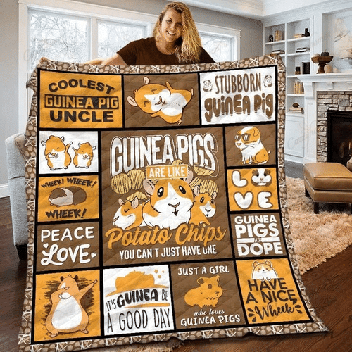 Dog Quilt Blanket, Guinea Pig Potato Chips, Gifts For Dog Lover Quilt Blanket - Spreadstores