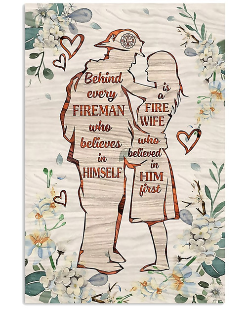 Firefighter Believes In Himself Husband And Wife Matte Canvas - Spreadstores
