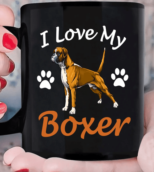 Dog Mugs, Boxer Dog Mugs, Gifts For Dog Lover, I Love My Boxer Funny Dog Mug - Spreadstores