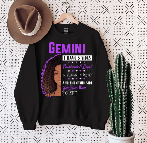 Gemini Unisex Sweatshirt, Gemini Zodiac, Gemini Queen I Have 3 Sides Passionate And Loyal, Gemini Birthday Sweatshirt - Spreadstores