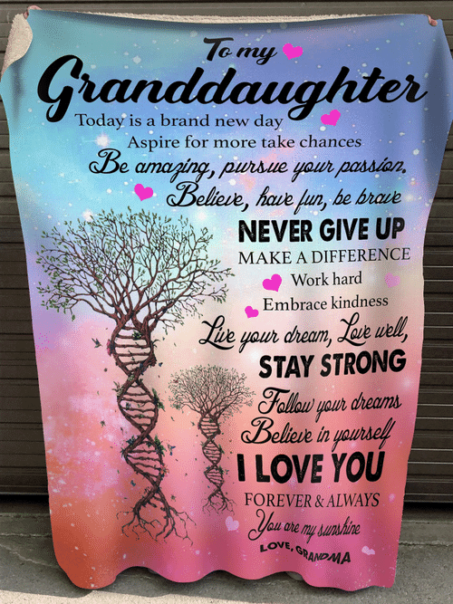 Gift For Granddaughter, To My Granddaughter Today Is A Brand New Day Fleece Blanket - Spreadstores