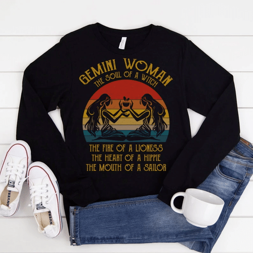 Gemini Unisex Long Sleeve, Birthday Gift Ideas, Gemini Woman The Soul Of A Witch Long Sleeve - Spreadstores