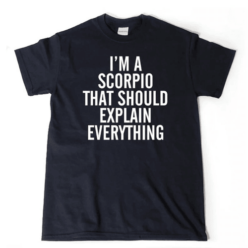Funny Scorpio Shirt, Scorpio Zodiac Sign, I'm A Scorpio That Should, Birthday Gift For Her Unisex T-Shirt - Spreadstores