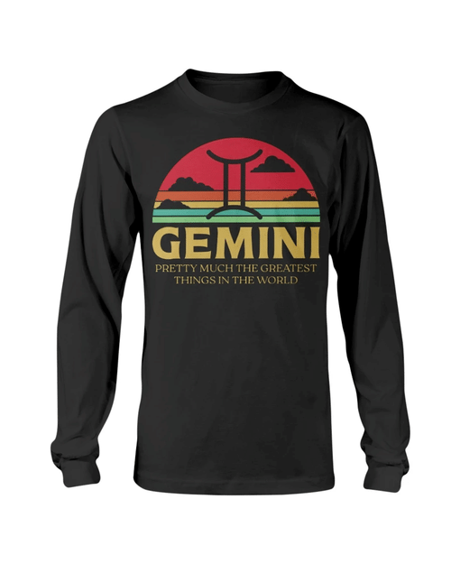 Gemini Shirt, Gemini Zodiac, Gemini Pretty Much The Greatest Things Vintage Cloud Long Sleeve - Spreadstores