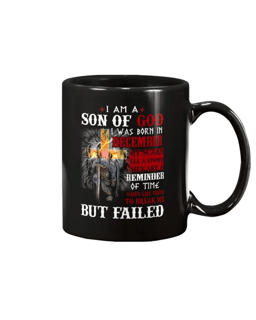 I Am A Son Of God, I Was Born In December Mug - Spreadstores