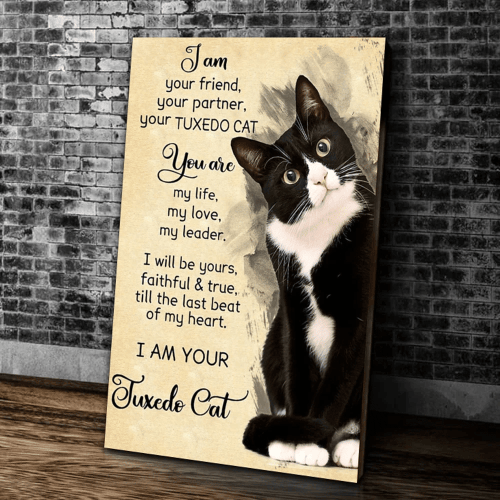 I Am Your Friend, Your Partner, Your Tuxedo Cat Matte Canvas - Spreadstores