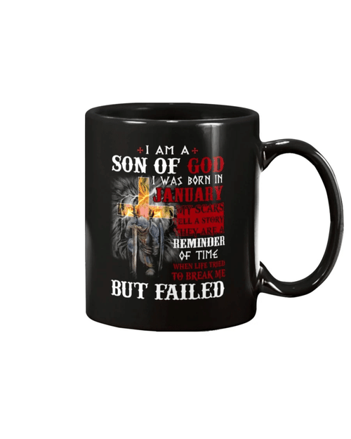I Am A Son Of God, I Was Born In January Mug - Spreadstores