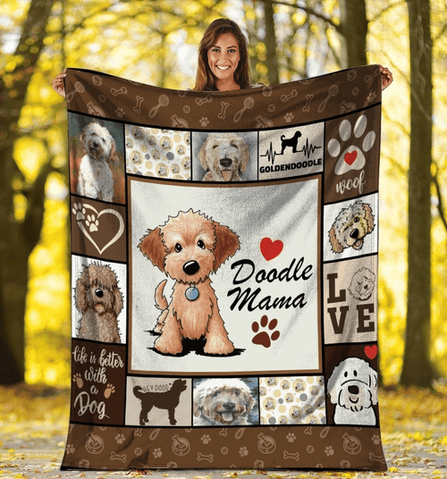 Goldendoodle Dog Lover Doodle Mama Fleece Blanket - Spreadstores