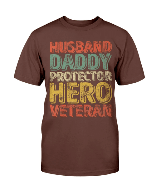 Husband Daddy Protector Hero Veteran T-Shirt - Spreadstores