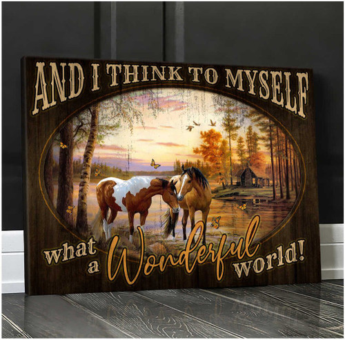 Horse Canvas, And I Think To My Self Horses Farm Canvas Wall Art Decor - Spreadstores