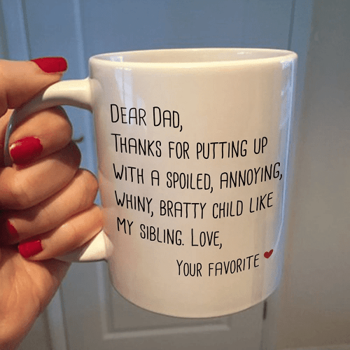 Happy Father's Day, Father's Day Gift Idea, Gift For Dad, Funny Dad Mug, Dear Dad, Thanks For Putting Up Mug - Spreadstores