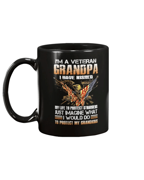 I'm A Grumpy Veteran Grandpa I Would Do To Protect My Grandkids Mug - Spreadstores