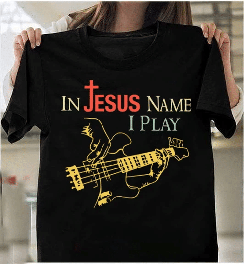 Jesus Shirt, Shirt With Sayings, In Jesus Name I Play T-Shirt - Spreadstores
