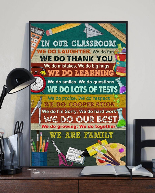 In Our Classroom, We Do Laughter, We Do Learning, We Do Smile, We Do Lots Of Tests Matte Canvas - Spreadstores