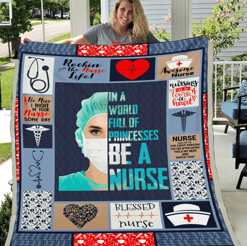 In A World Full Of Princesses Be A Nurse Fleece Blanket - Spreadstores