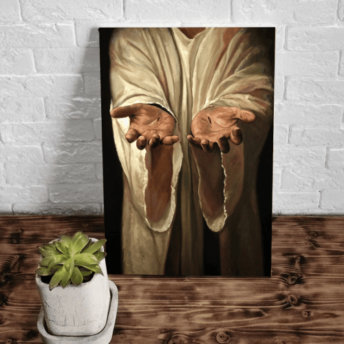 Jesus Hands Resurrected Wall Art, Christian Canvas, Jesus Art Decor, Easter's Day Wall Art Home Decor - Spreadstores