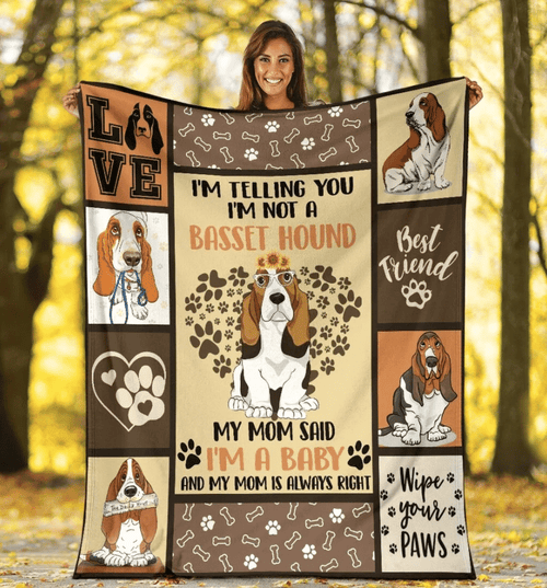 I'm Telling You I'm Not A Basset Hound Dog, I Love My Dog Fleece Blanket - Spreadstores