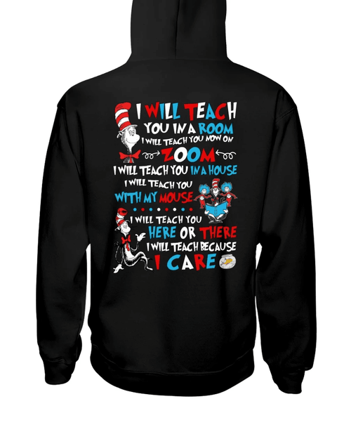I Will Teach You In A Room, I Will Teach You Now On Zoom Hoodies - Spreadstores