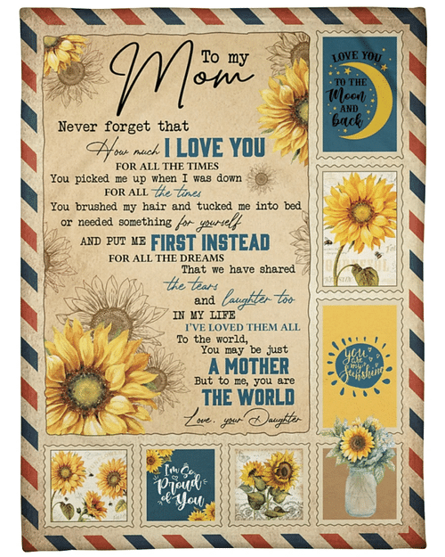Letter Mom Blanket, Mother's Day Gift, To My Mom Never Forget That I Love You Vintage Fleece Blanket - Spreadstores