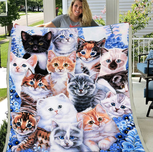 Kitten Blanket, Cat Blanket, Birthday Gift Idea For Cat Lover, Animals Lover Gifts Fleece Blanket - Spreadstores