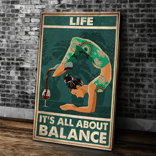 Life It's All About Balance Yoga Matte Canvas - Spreadstores