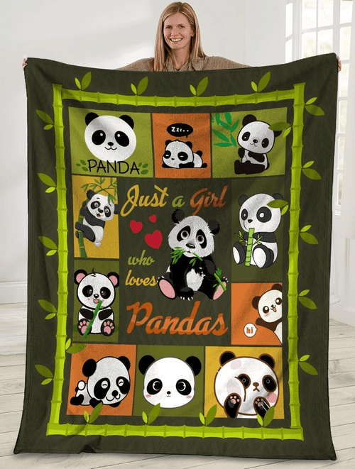 Just A Girl Who Loves Panda, Panda Fleece Blanket - Spreadstores