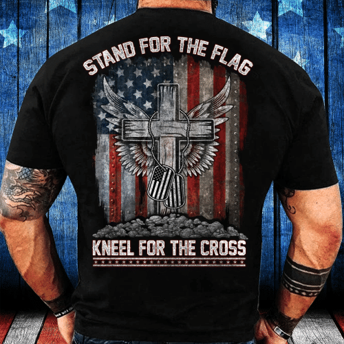 Stand For The Flag Kneel For The Cross T-Shirt - Spreadstores