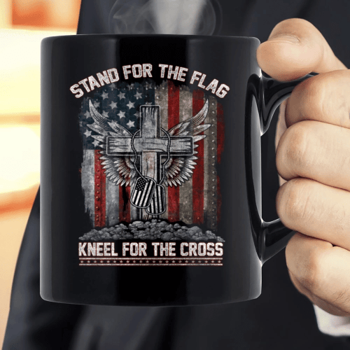 Stand For The Flag Kneel For The Cross Mug - Spreadstores
