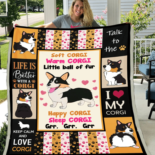 Soft Corgi Warm Corgi Little Ball Of Fur Corgi Dog Lover Gifts Fleece Blanket - Spreadstores