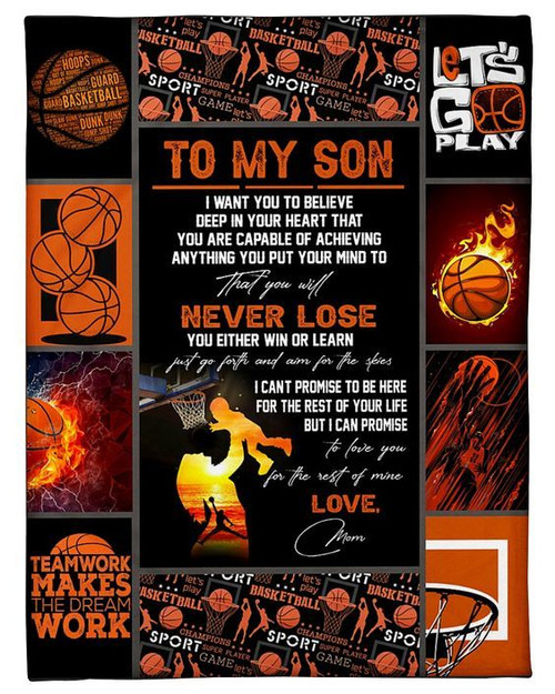 Son Blanket, Gift For Son Love Basketball, To My Son I Want You To Believe Deep In Your Heart Fleece Blanket - Spreadstores