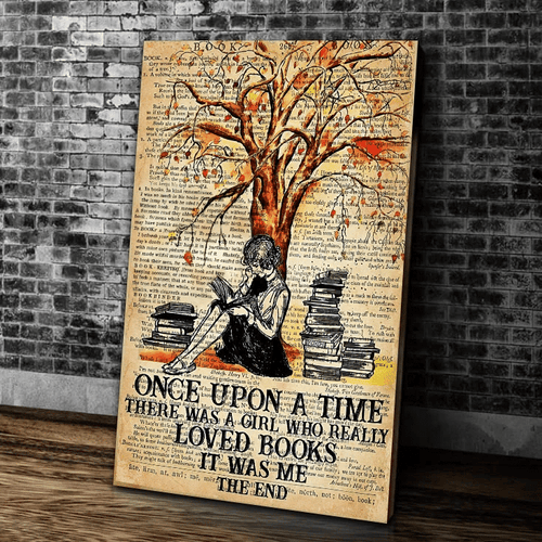 Reading Canvas, Once Upon A Time, There Was A Girl Who Really Loved Books Canvas - Spreadstores