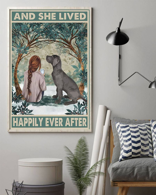 She Lived Happily Ever After, Girl And Dog, Be My Best Friend Love Dog Canvas - Spreadstores