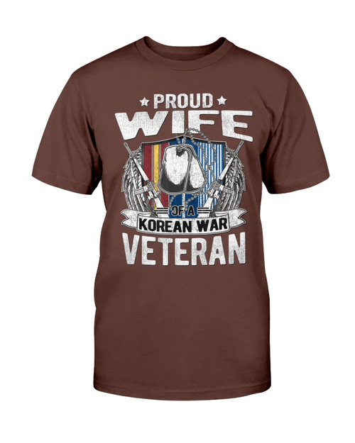 Proud Wife Of A Korean War Veteran Military Family Gift T-Shirt - Spreadstores