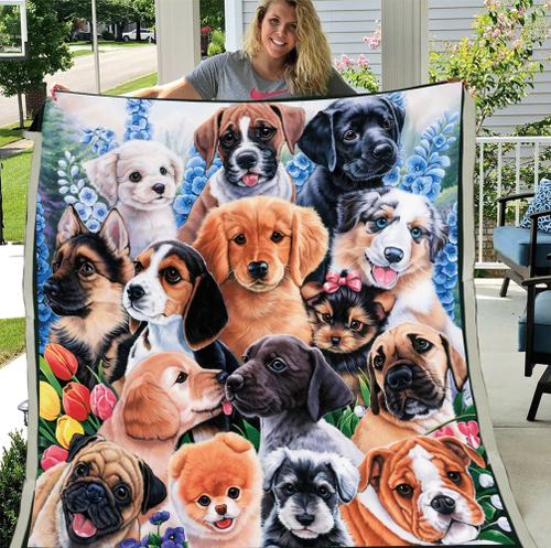 Puppy Blanket, Gifts For Dog Lover, Birthday Gift Idea 2 Fleece Blanket - Spreadstores