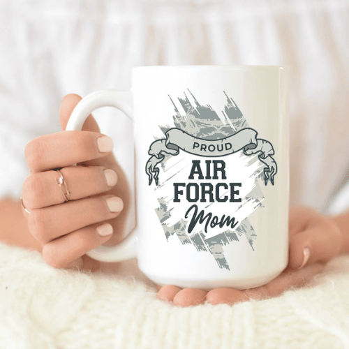 Proud Air Force Mom, Air Force Mom Coffee Mug - USAF Mom White Mug, Gift For Mother's Day - Spreadstores