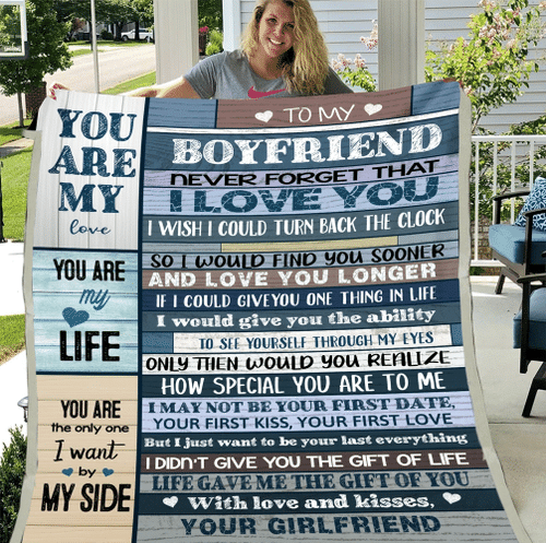 To My Boyfriend Never Forget I Love You I Wish I Could Turn Back The Clock Fleece Blanket - Spreadstores
