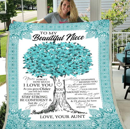 To My Beautiful Niece Never Forget How Much I Love You Fleece Blanket - Spreadstores