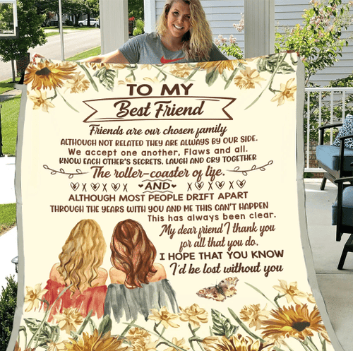 To My Best Friend, Friends Are Our Chosen Family, Thank You For All That You Do Fleece Blanket - Spreadstores