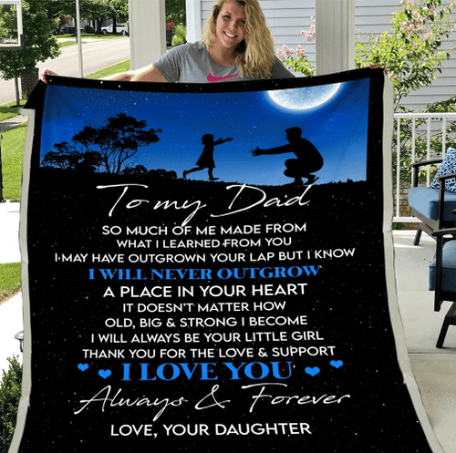 To My Dad Blanket, Father's Day Gifts For Dad, So Much Of Me Dad And Daughter Fleece Blanket - Spreadstores