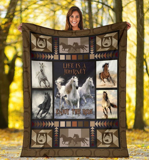 The Horse Blanket Enjoy The Ride Horse Lovers Fleece Blanket - Spreadstores